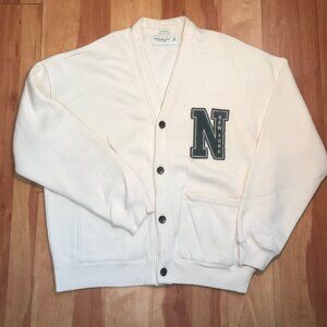 Abercrombie & Fitch New York Fleece Oversized Varsity Cardigan Soft A&F Fleece